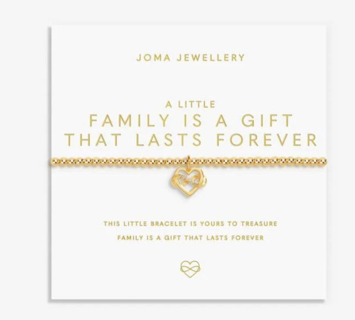 A LITTLE FAMILY IS A GIFT THAT LASTS FOREVER GOLD BRACELET