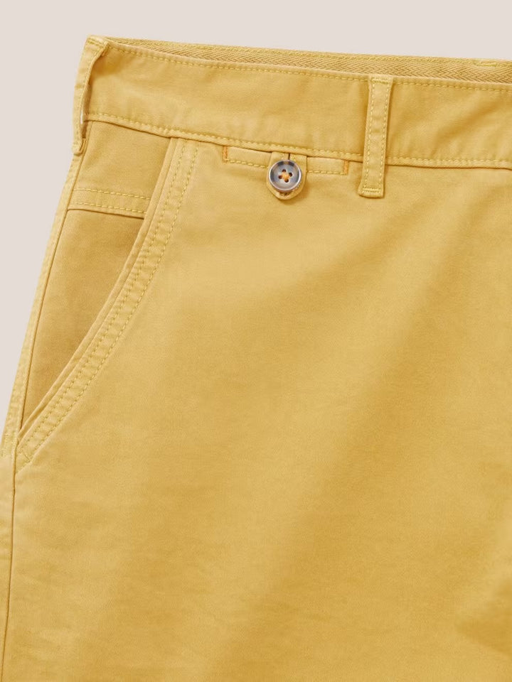 SUTTON ORGANIC CHINO SHORTS LIGHT YELLOW