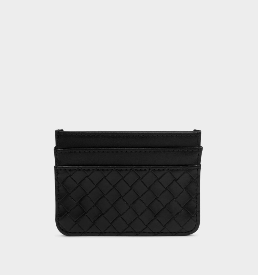 NOVA WOVEN TEXTURE CARDHOLDER | BLACK
