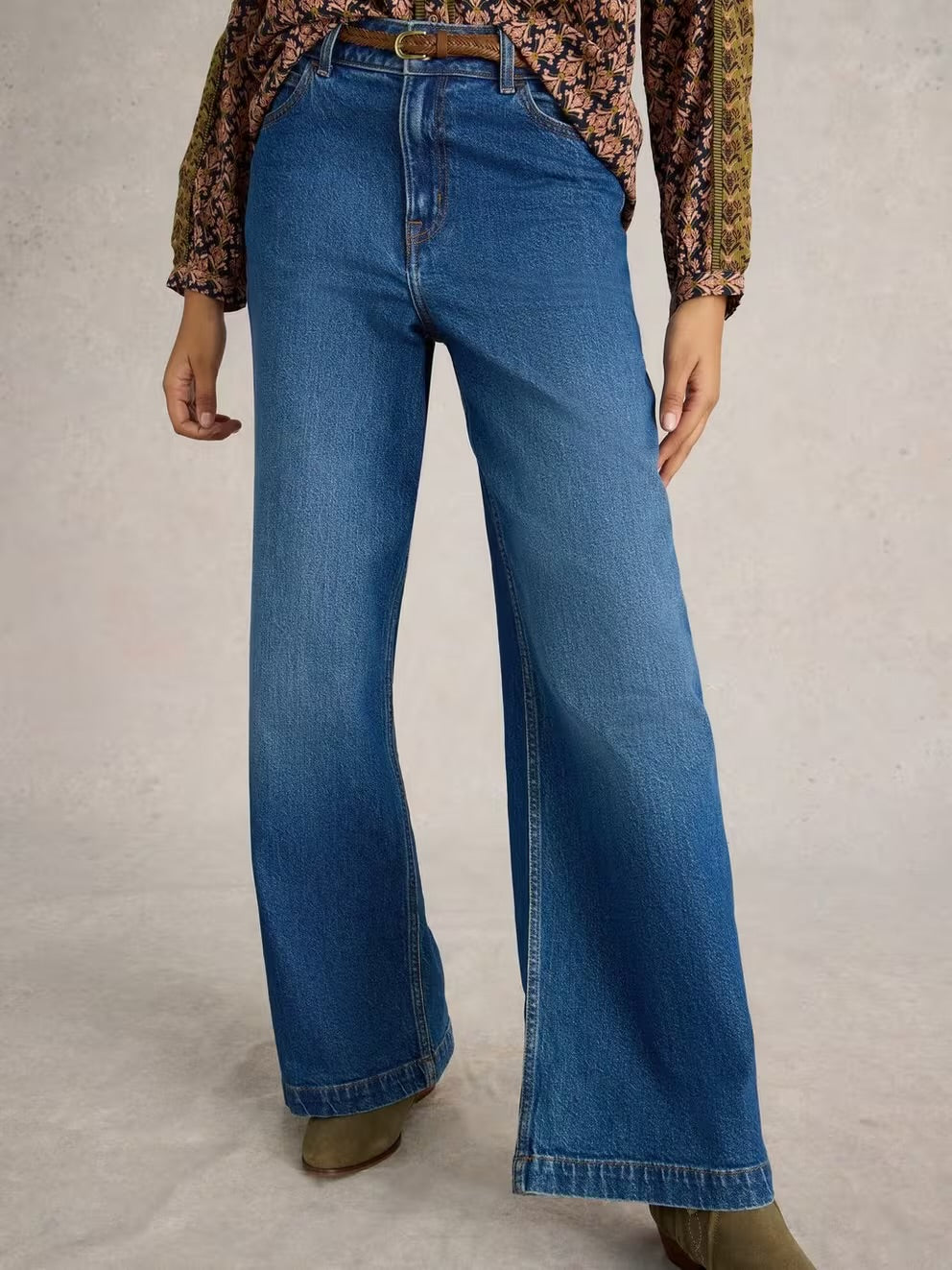 AYLA WIDE LEG JEANS MID DENIM
