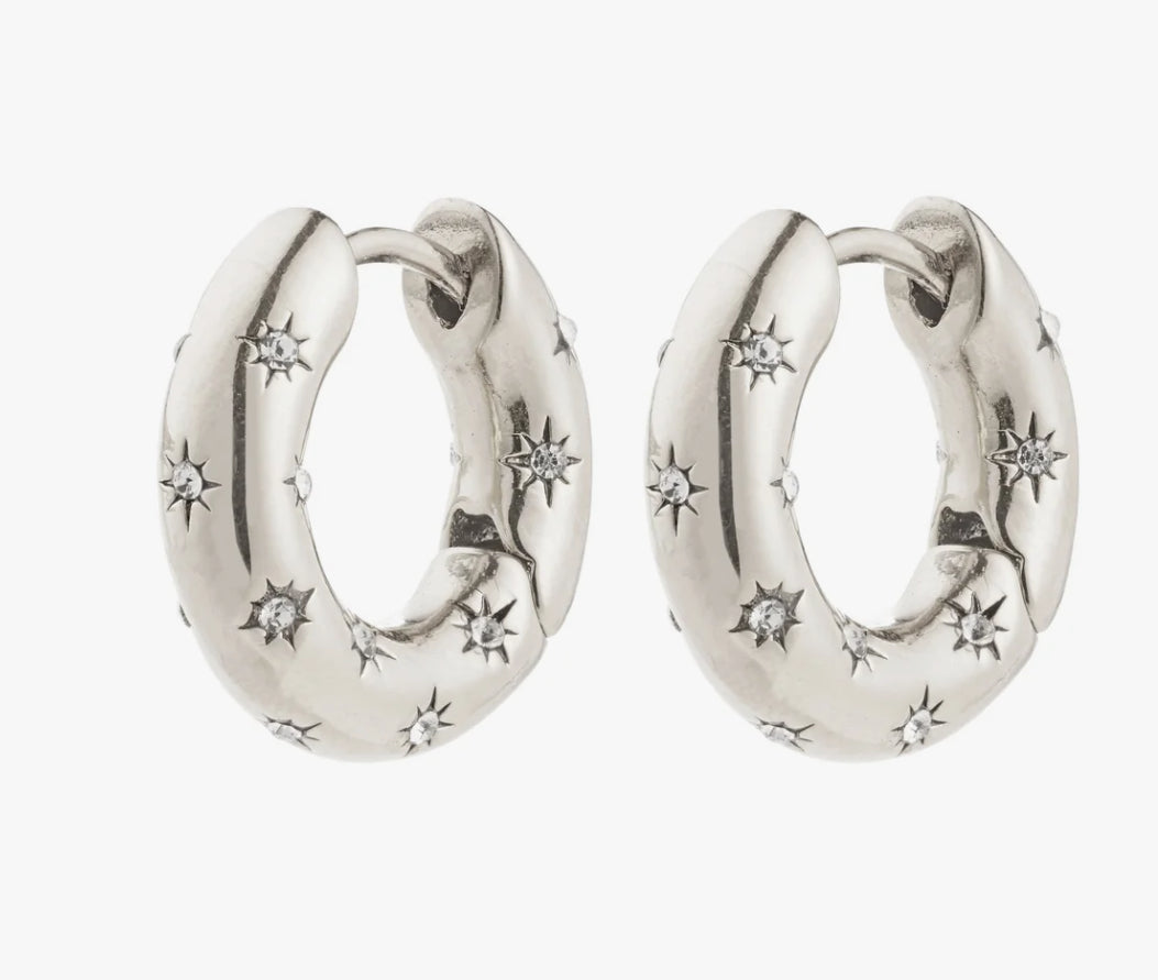 NEVAEH HOOPS SILVER-PLATED