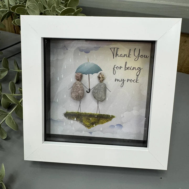 Mini Pebble - White - Thank you for being my rock