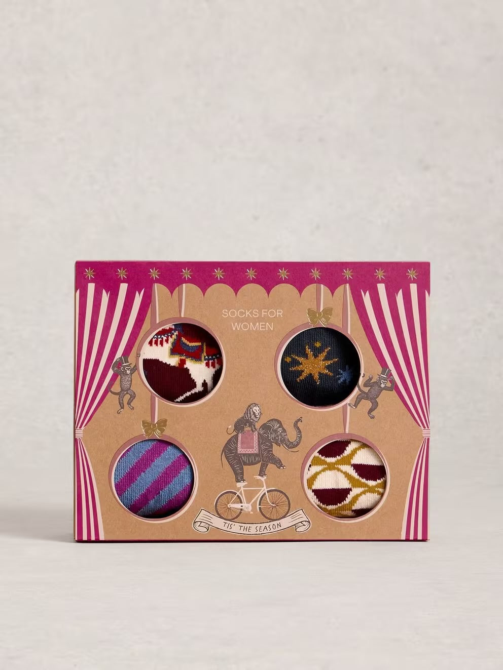 4 PACK CIRCUS ANKLE SOCKS PLUM MLT