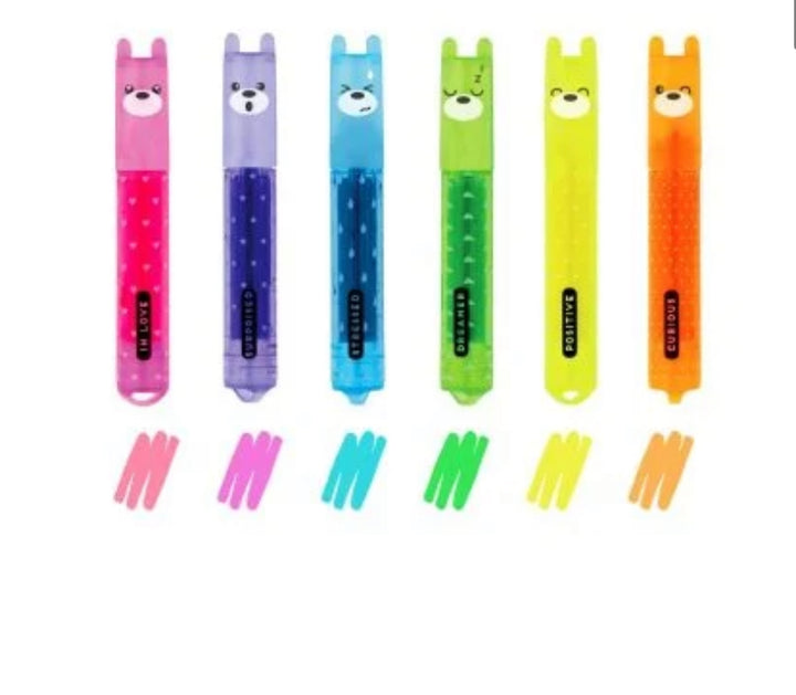 TEDDY HIGHLIGHTERS SET OF 6- TEDDYS MOOD