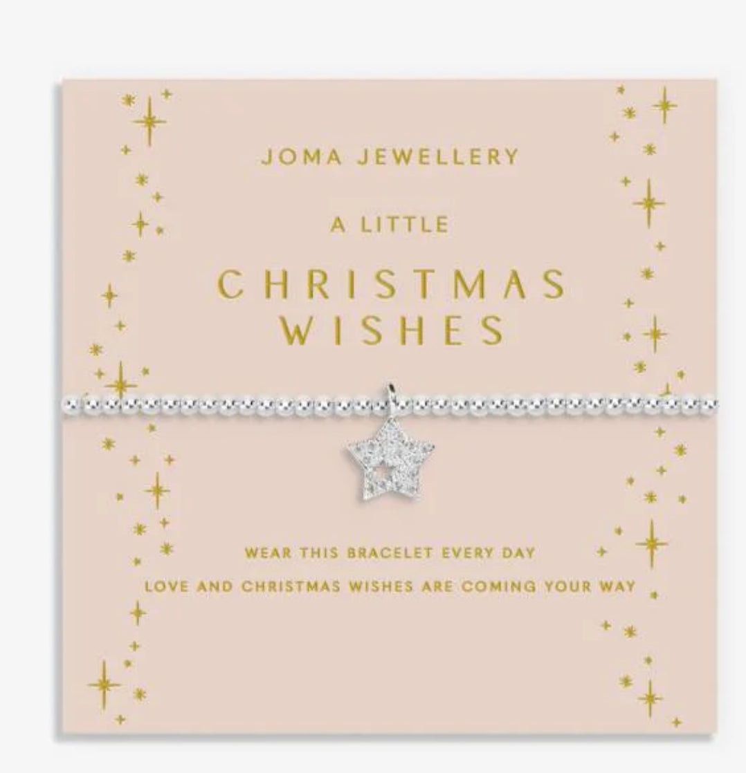 CHRISTMAS A LITTLE CHRISTMAS WISHES SILVER PLATED BRACELET