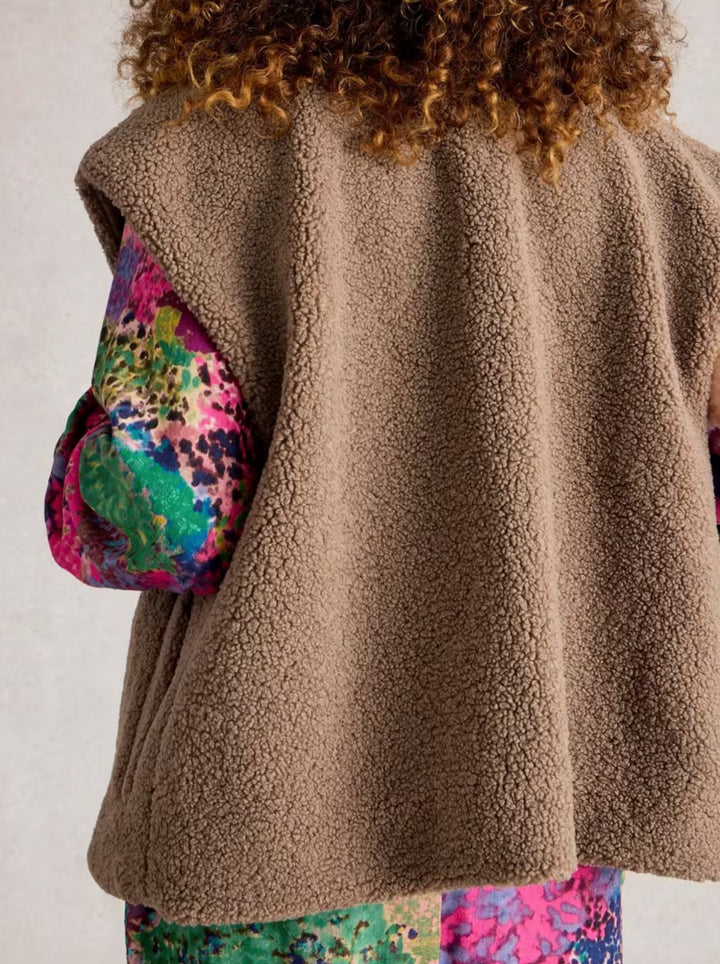 BORG GILET DARK NATURAL