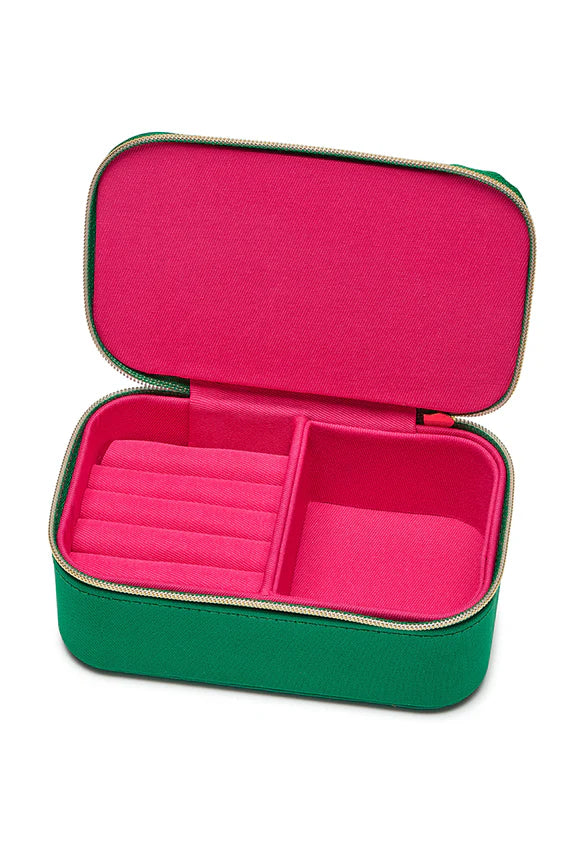 MINI JEWELLERY BOX - CONTRAST SATIN GREEN