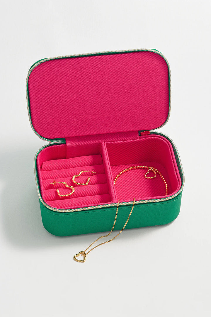 MINI JEWELLERY BOX - CONTRAST SATIN GREEN