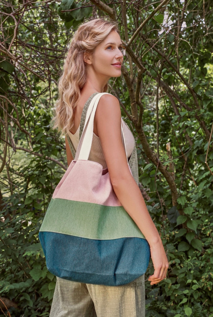 PETAL/SAGE/RACING GREEN BOHO BAG