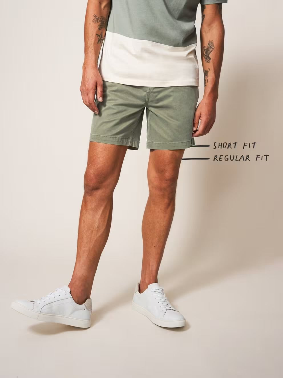 SUTTON ORGANIC CHINO SHORTS LIGHT GREEN