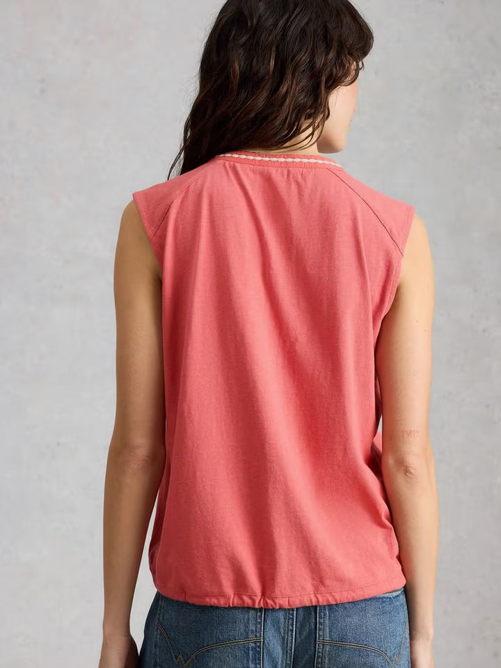 PEONY SLEEVELESS SHIRT MID PINK