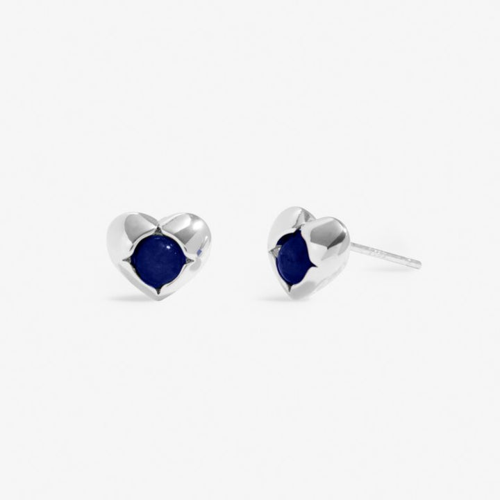 SEPTEMBER LAPIS LAZULI BIRTHSTONE SILVER PLATED  EARRINGS