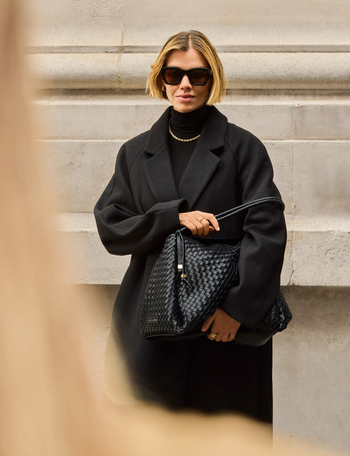 NOVA HAND WOVEN LARGE SHOULDER BLACK