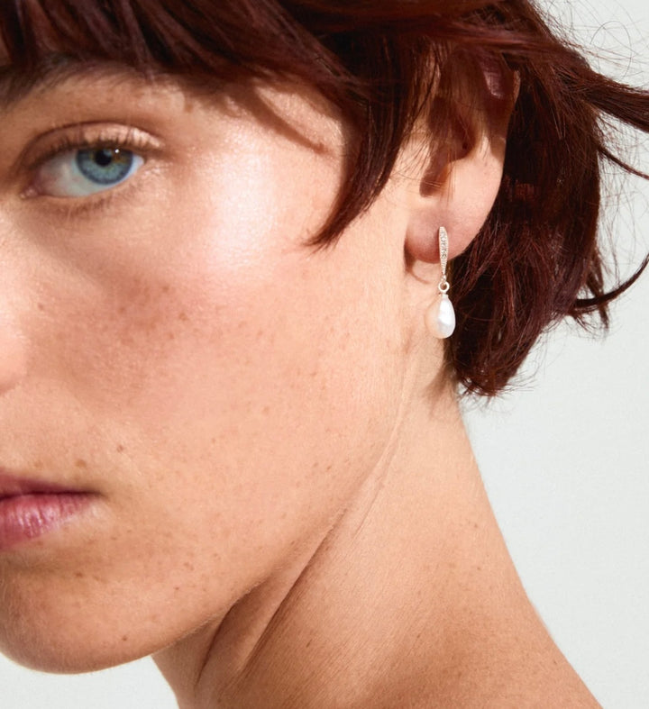 JASMIN PEARL EARRINGS SILVER PLATED