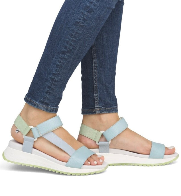 W2951-10 LADIES' SANDALS BLUE ZICK-ZACK-KONSTRUKTION