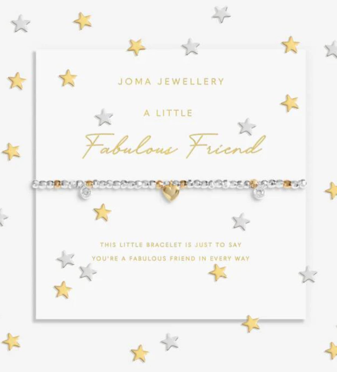 SPARKLE CONFETTI A LITTLE FABULOUS FRIEND SILVER & GOLD PLATED BRACELET