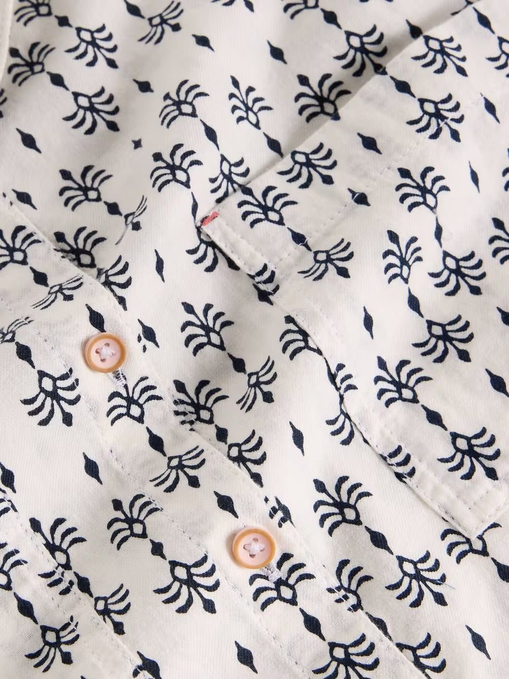 SOPHIE COTTON ORGANIC SHIRT WHITE PRINT