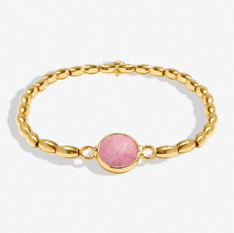 SERENITY STONES WATERMELON QUARTZ GOLD PLATED BRACELET