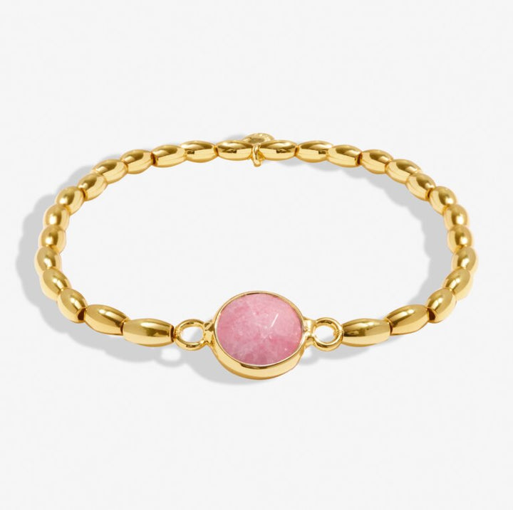 SERENITY STONES WATERMELON QUARTZ GOLD PLATED BRACELET
