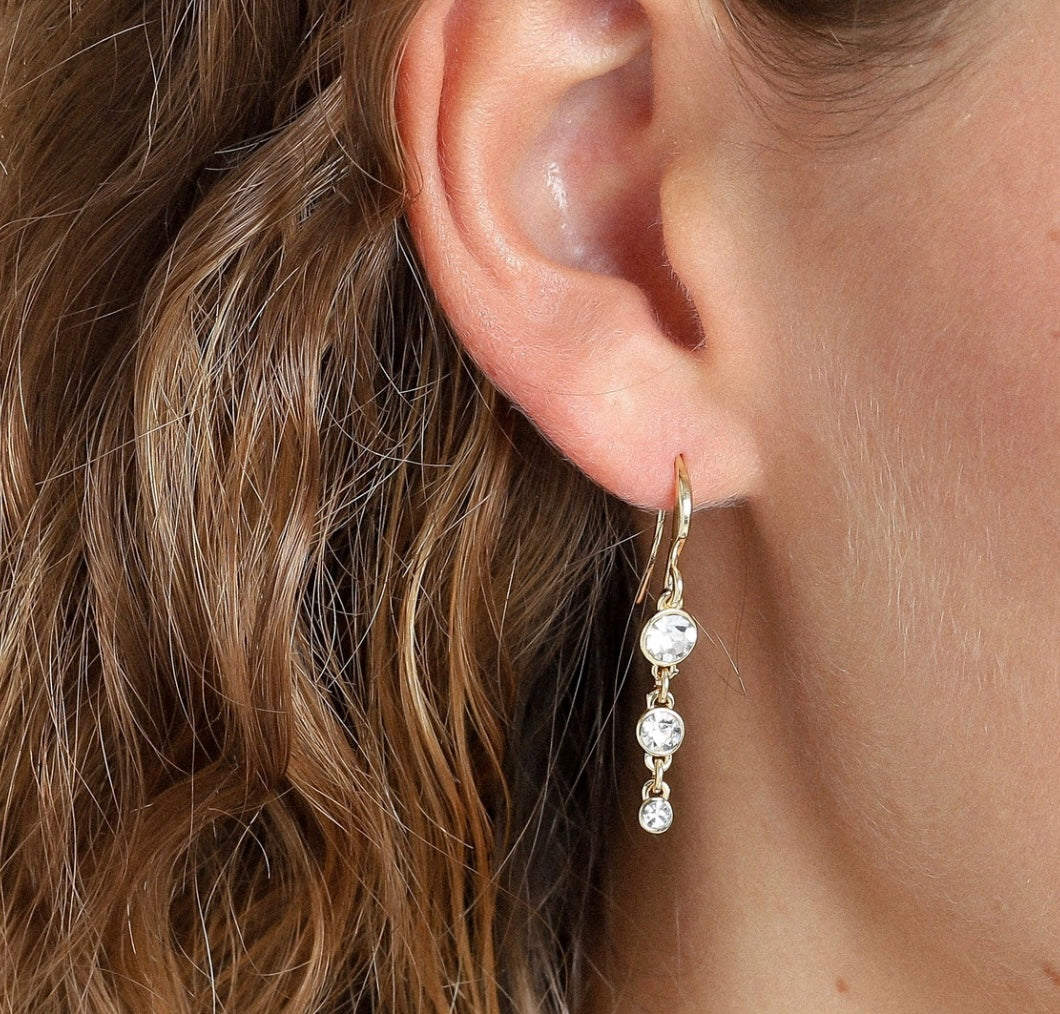 LUCIA CRYSTAL EARRINGS GOLD PLATED