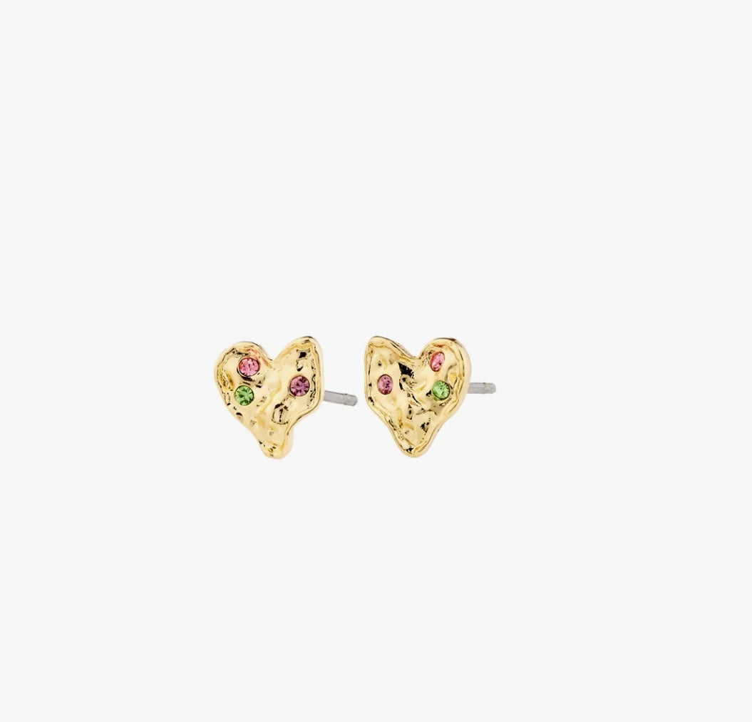 RYAN HEART EARRINGS GOLD PLATED
