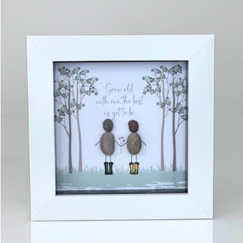 Mini Pebble - White - Grow old with me, the best is yet to be