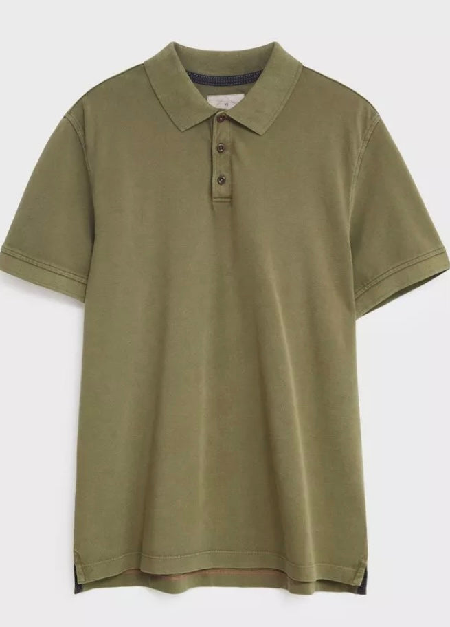 KHAKI GREEN UTILITY POLO TOP