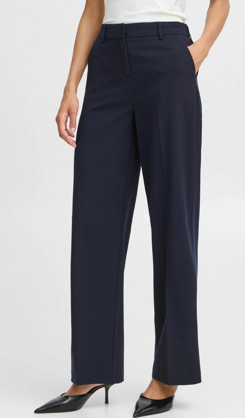 DANTA WIDE LEG TROUSERS CROP COPENHAGEN NIGHT