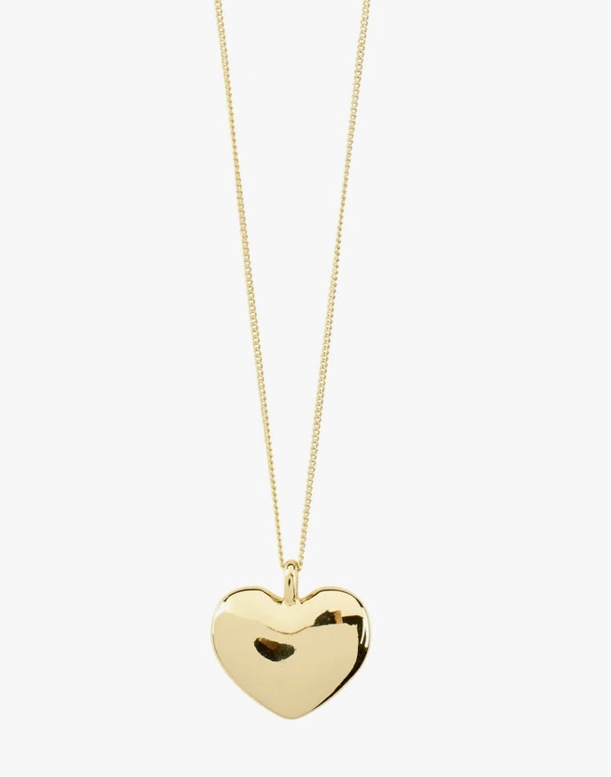 SOPHIA RECYCLED GOLD PLATED HEART PENDANT NECKLACE