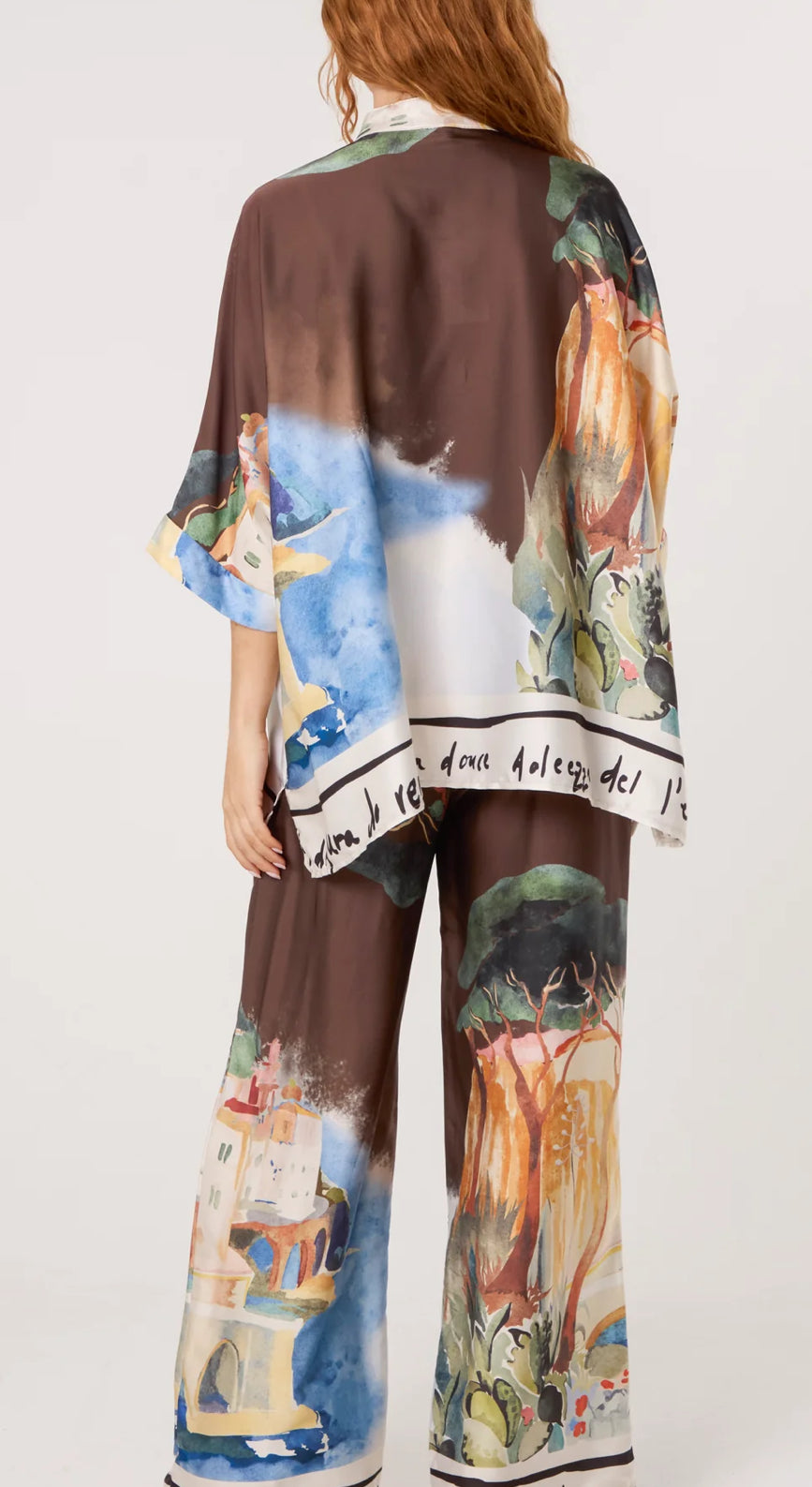 LANDSCAPE TWO PIECE SATIN SET SIZE UK8-16