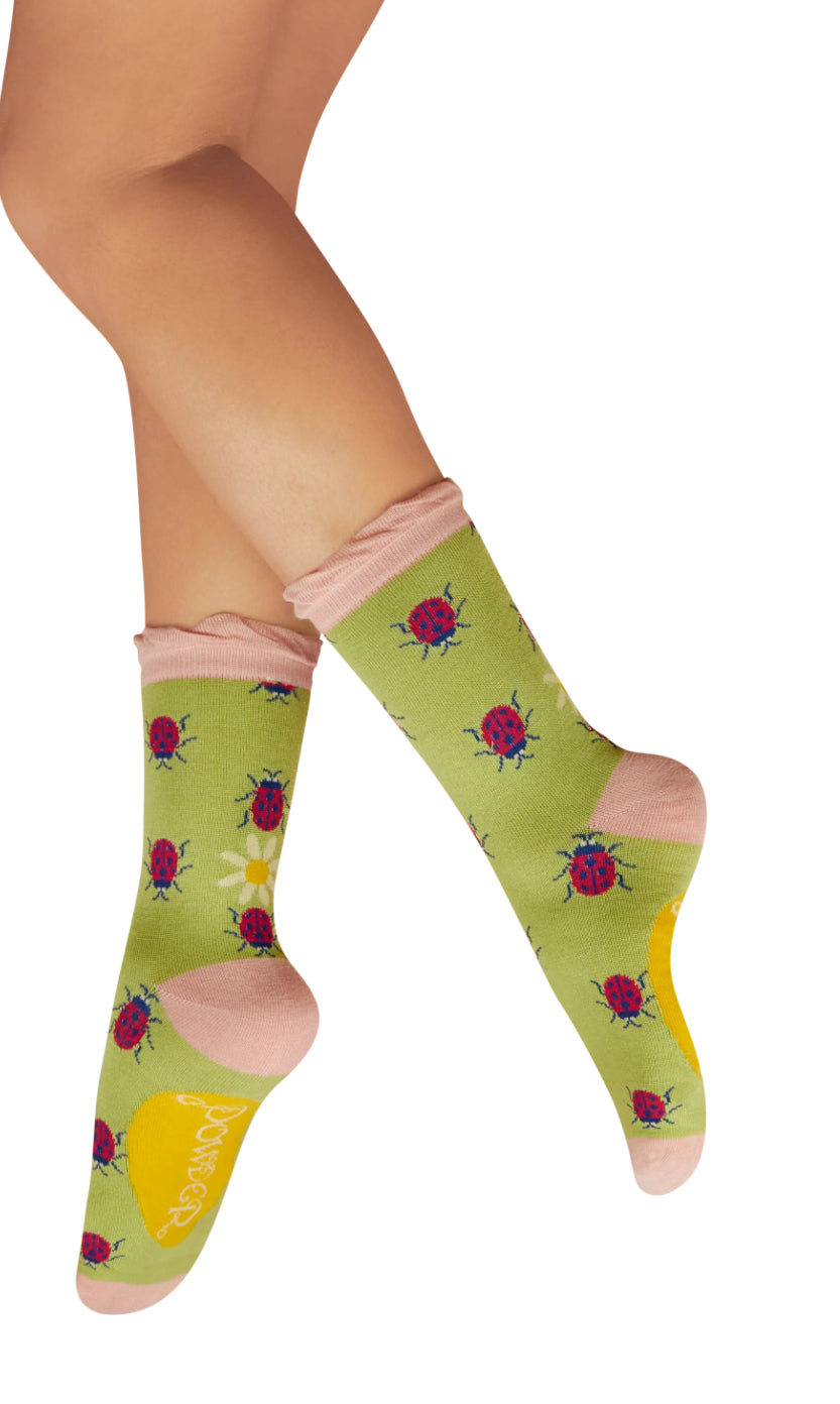 ANKLE SOCK LOVELY LADYBIRDS FERN