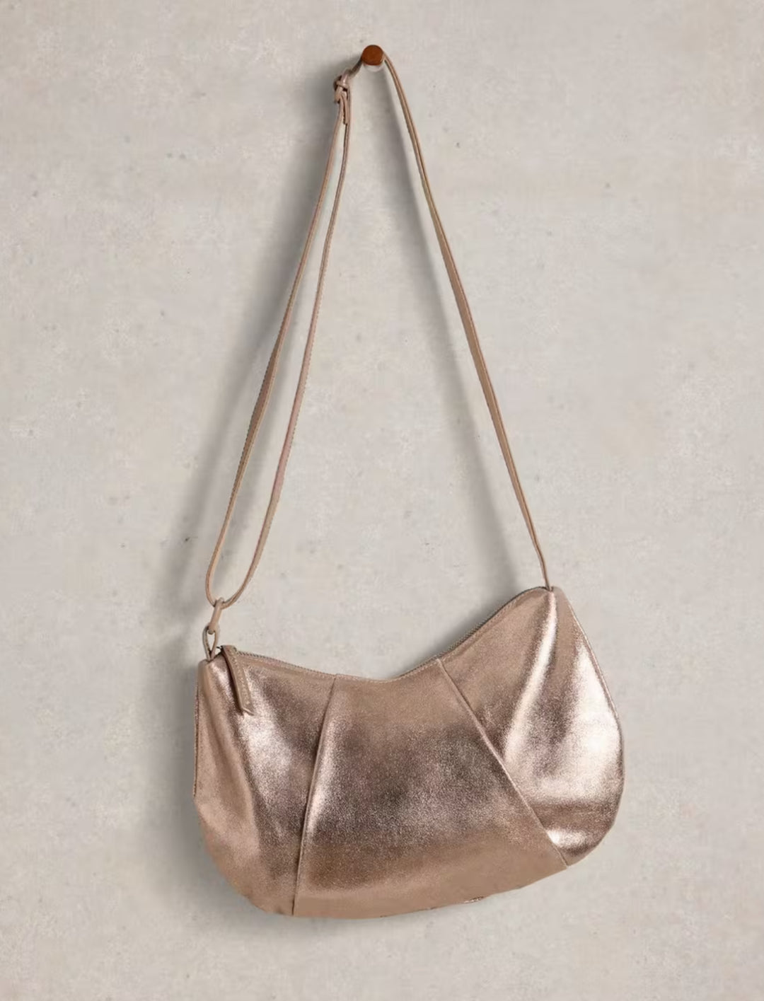 LUCY LEATHER BAG GOLD TONE METALLIC