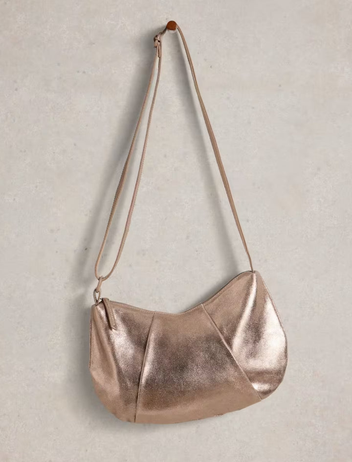 LUCY LEATHER BAG GOLD TONE METALLIC