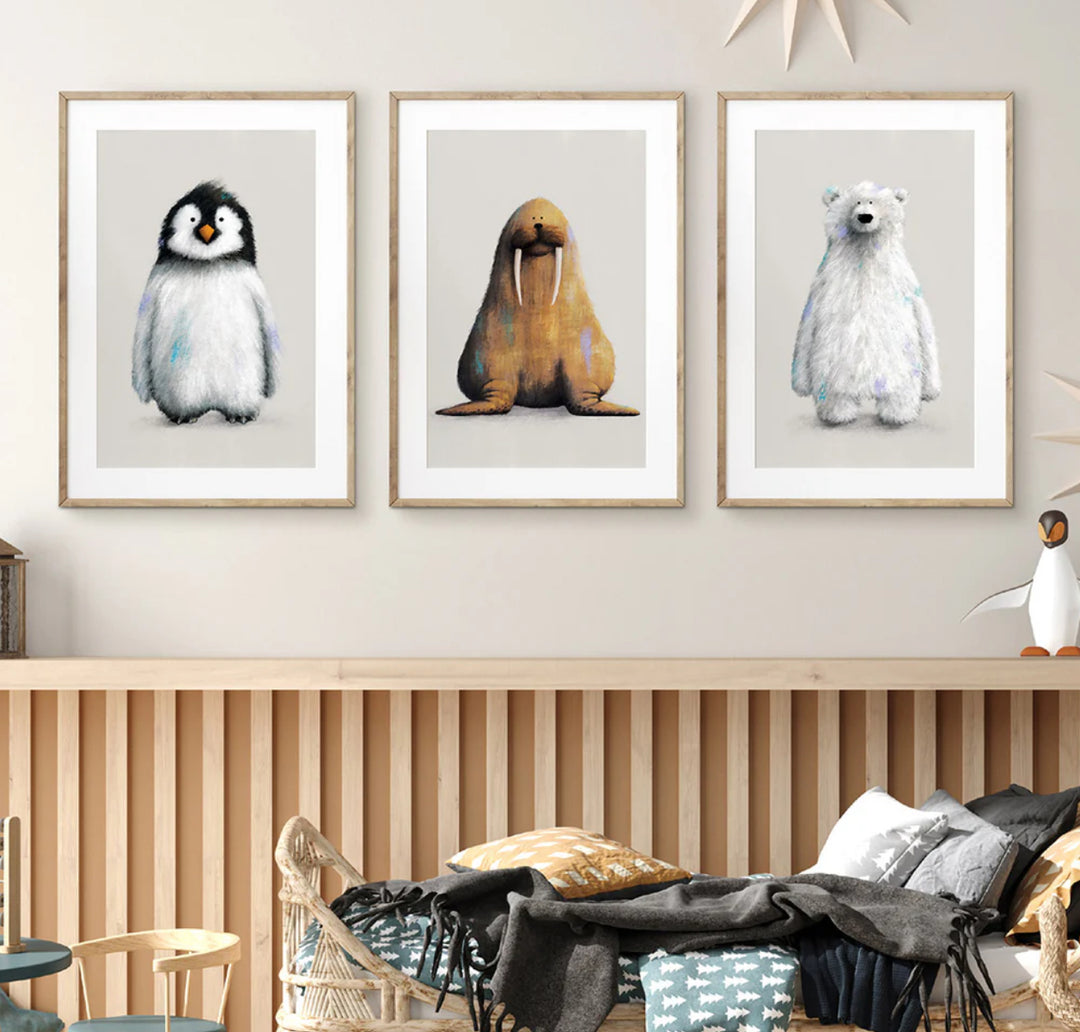 A4 POLAR NURSERY PRINTS SET OF 3 PRINTS