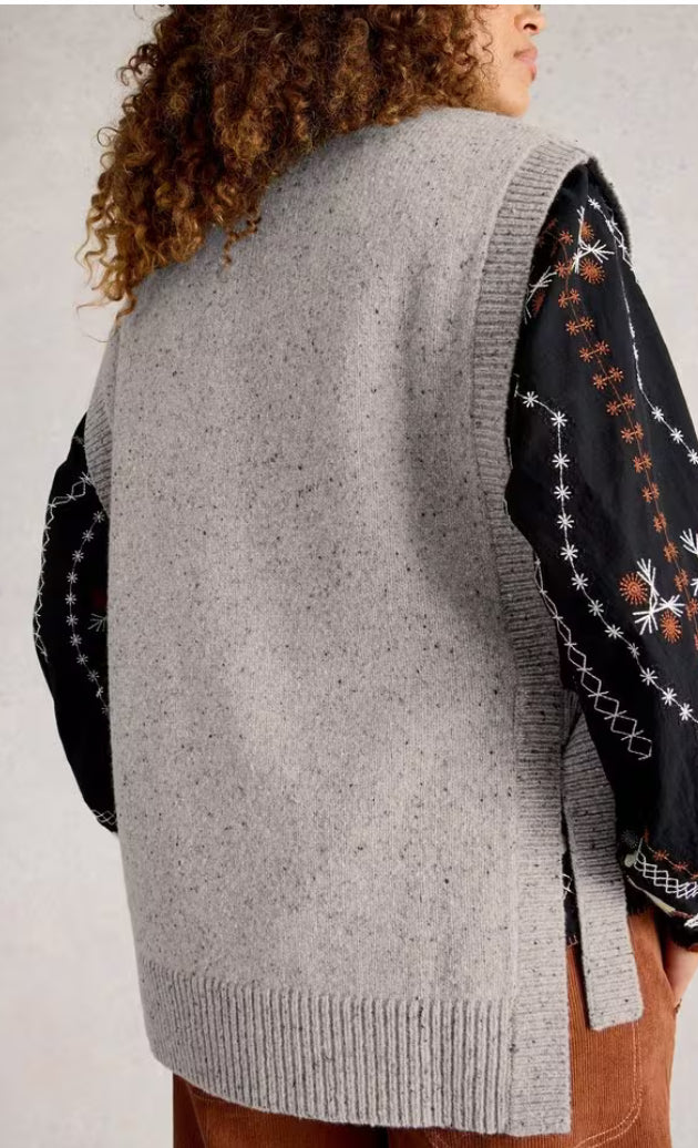 TANYA TABARD PONCHO GREY MARL