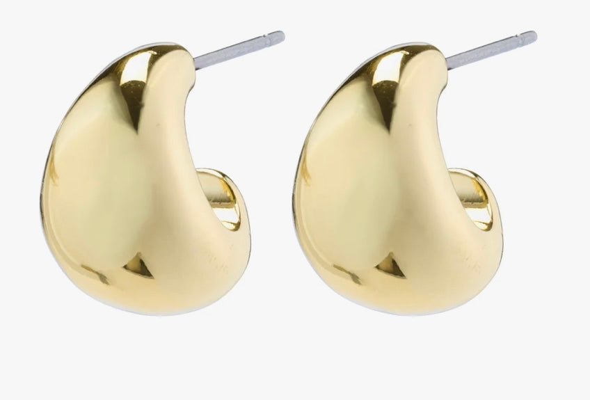 ALEXANE RECYCLED GOLD PLATED CHUNKY MINI HOOP EARRINGS