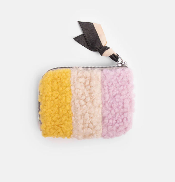 MULTI STRIPE BORG CORNER PURSE