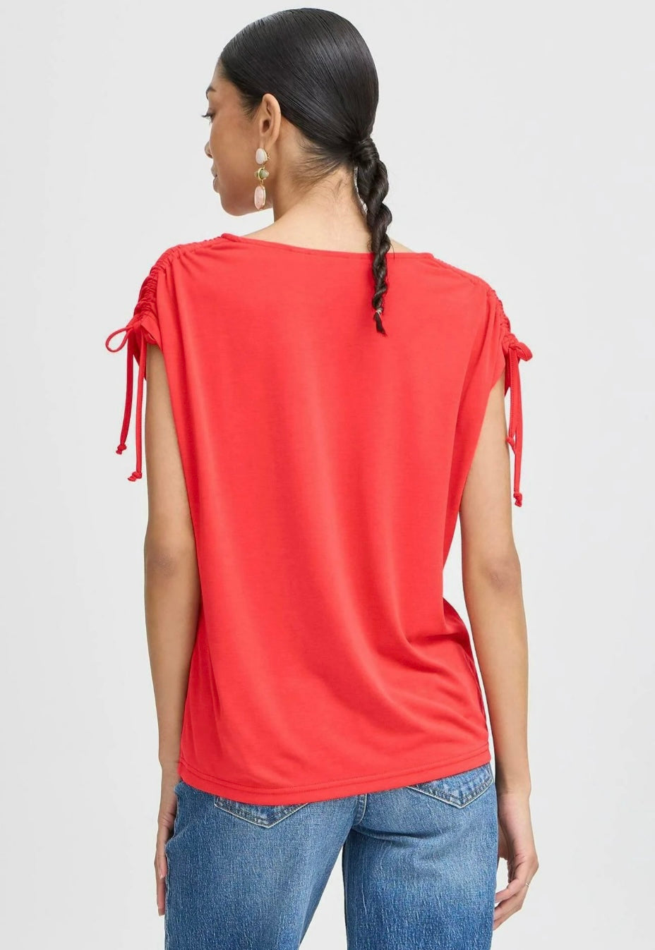 PERL STRAP T-SHIRT FLAME SCARLET