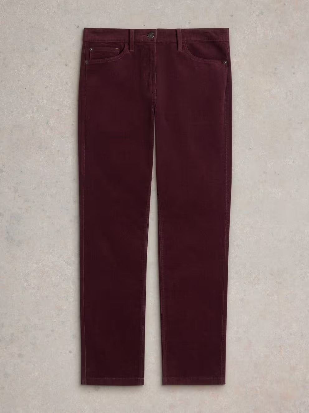 BROOKE STRAIGHT CORD TROUSER PLUM