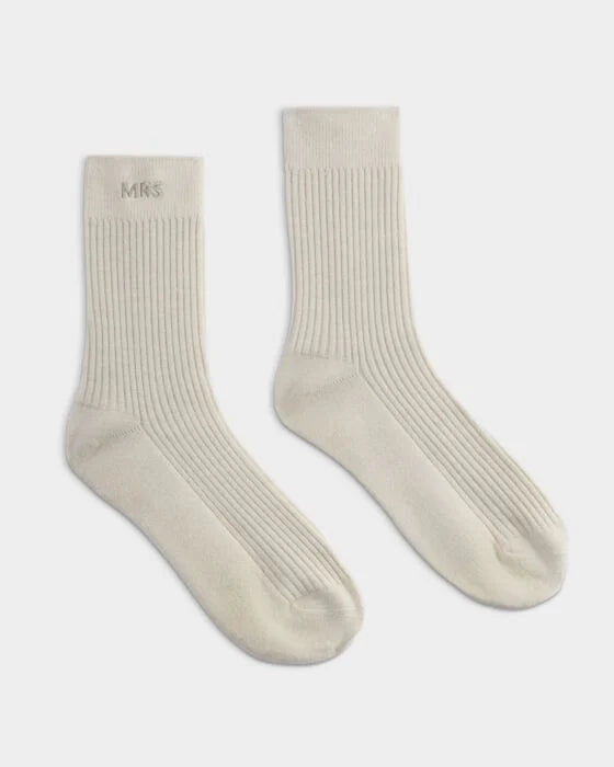 MR & MRS SOCKS GIFT SET | OFF WHITE/ BLACK