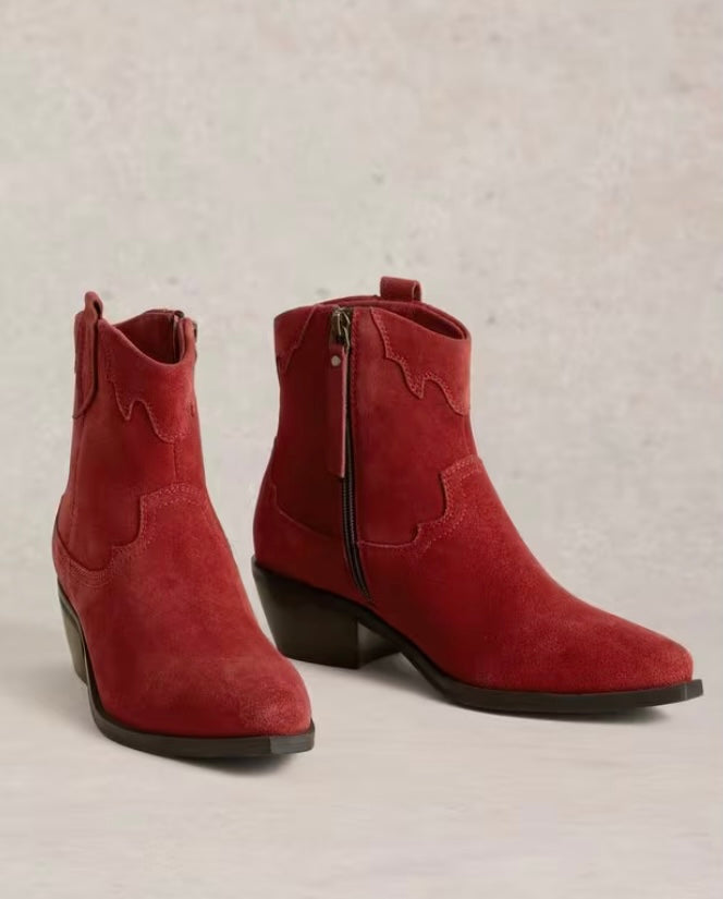 JENNY WESTERN BOOT BRIGHT RED