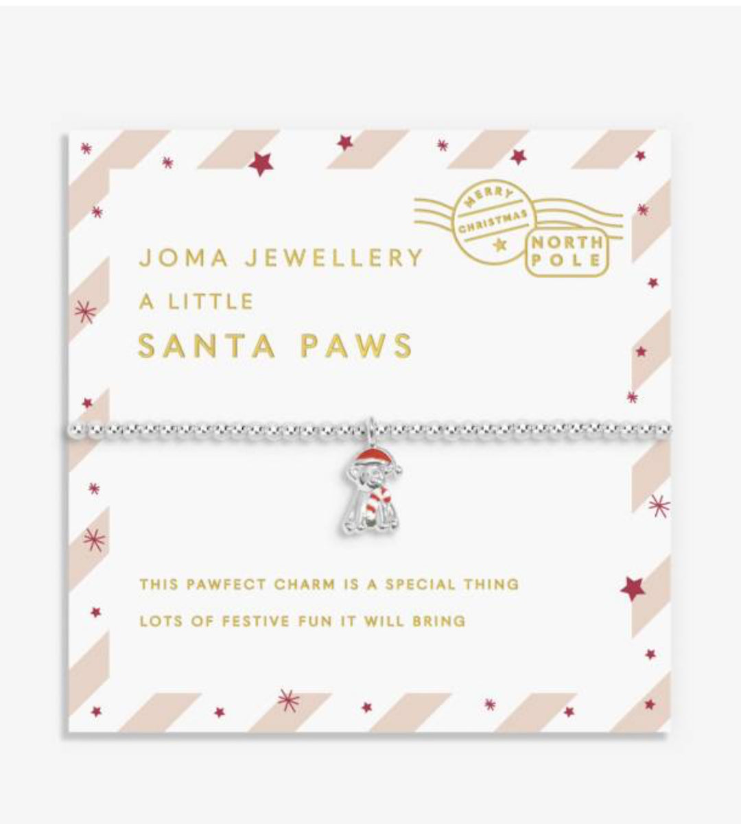 LOVE FROM SANTA SANTA PAWS SILVER PLATED BRACELET