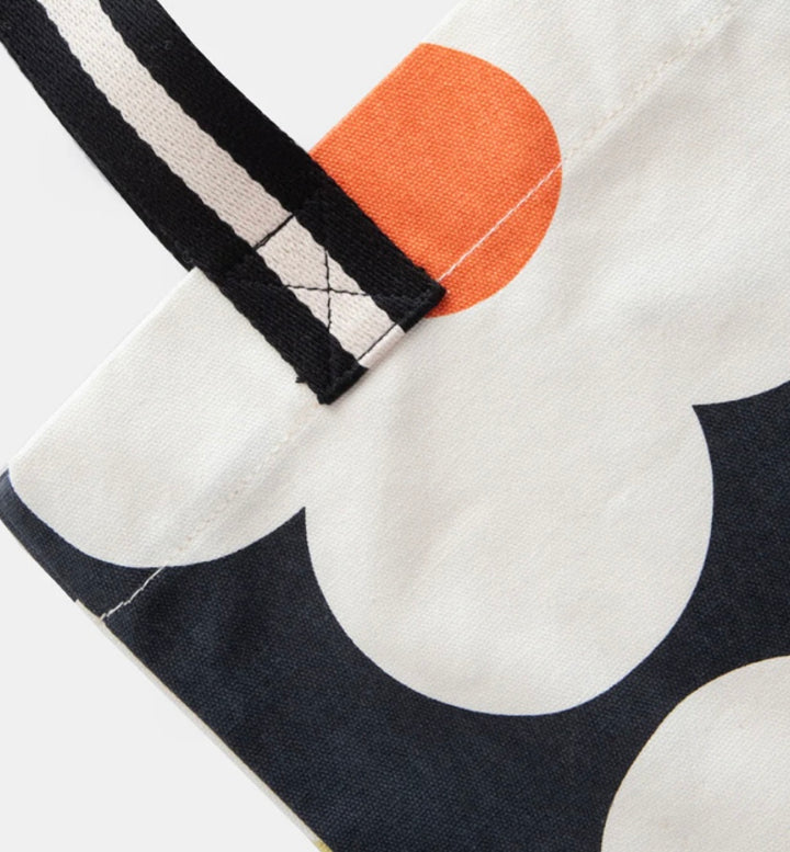 MULTI FLOWER CHARCOAL BOOK BAG