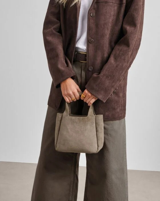 RAYA TOP HANDLE BAG MINK SUDETTE