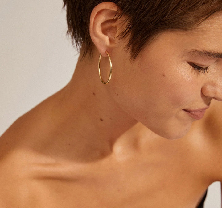 EANNA MAXI HOOP GOLD PLATED EARRINGS