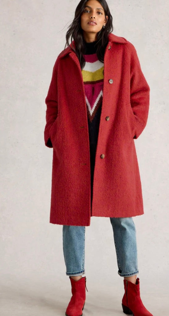 KELSEY WOOL BLEND COAT BRIGHT RED
