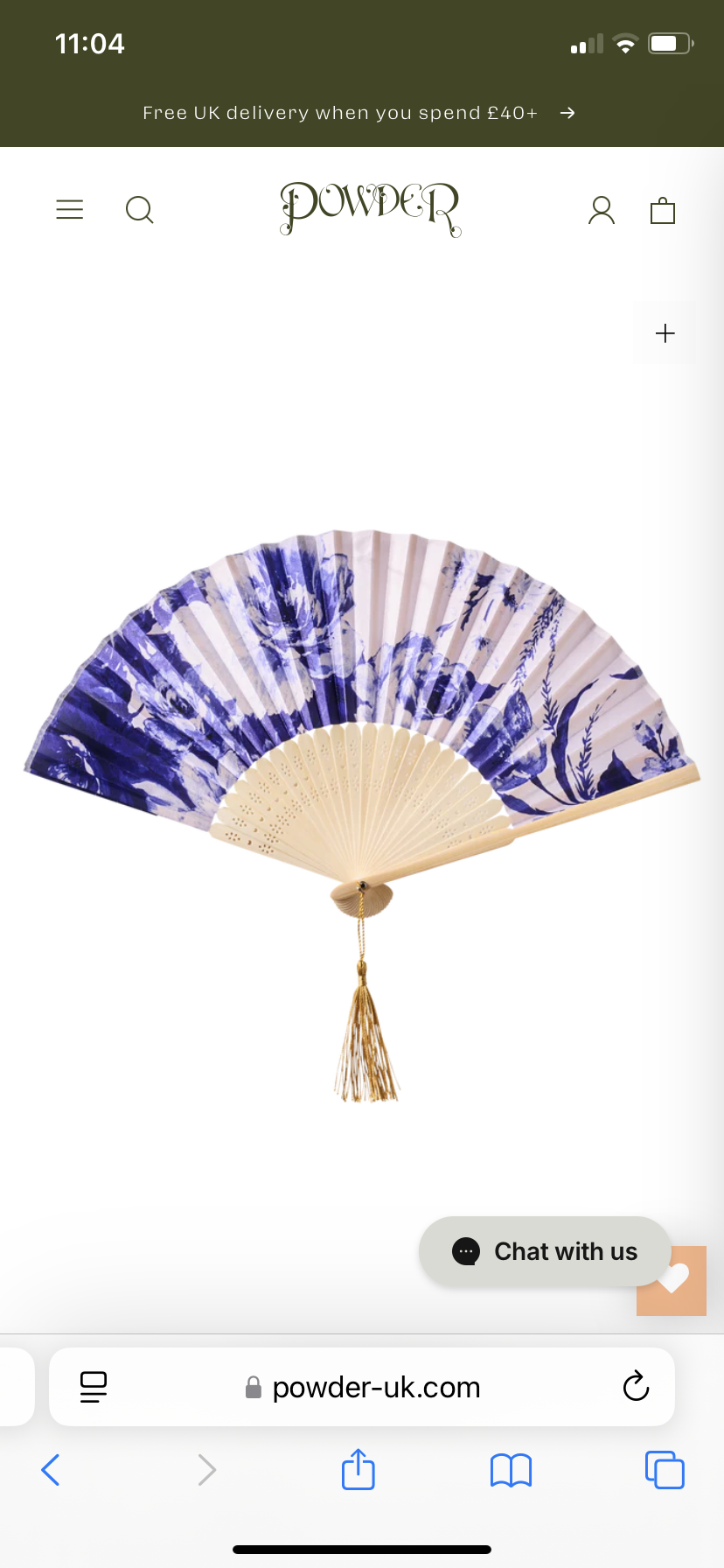 CHINA BLUE BLOOMS FAN