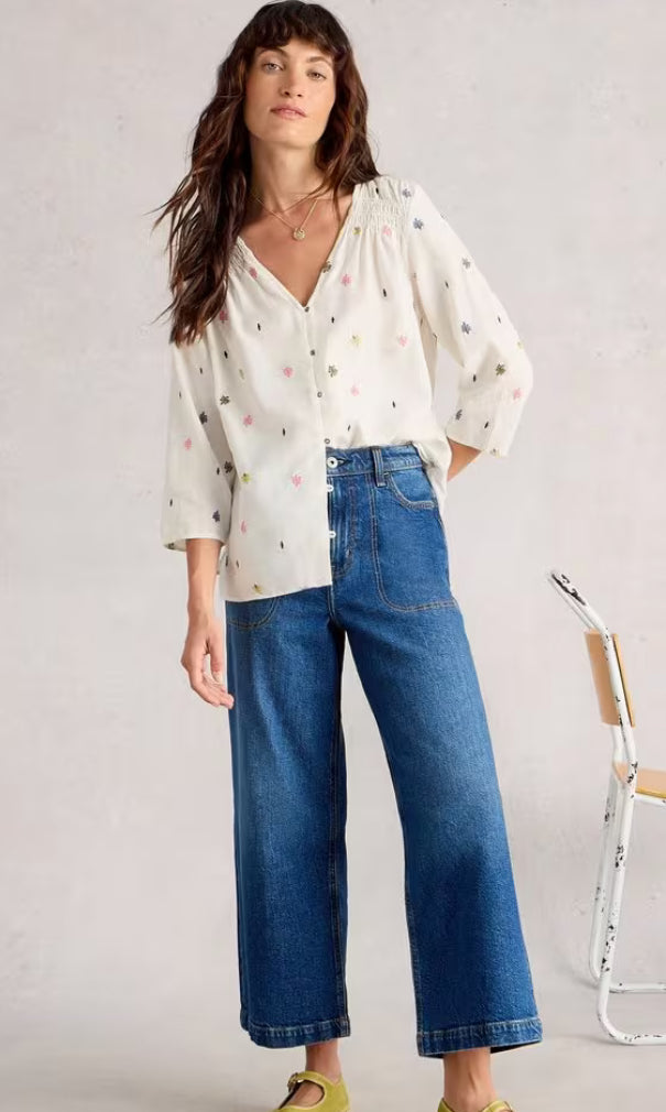 RAE ORGANIC COTTON TOP IVORY MLT