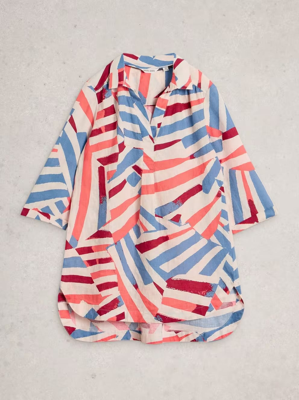 BIANCA LINEN TUNIC IVORY PRINT