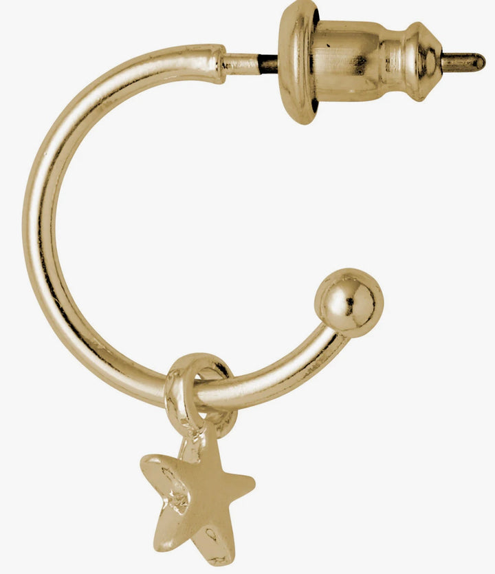 AVA STAR HOOP EARRINGS GOLD PLATED